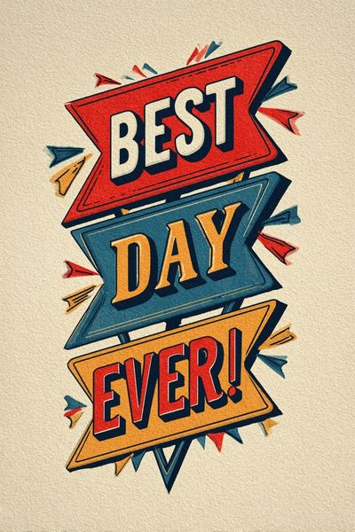 Best Day Ever — Typography Print. poster print