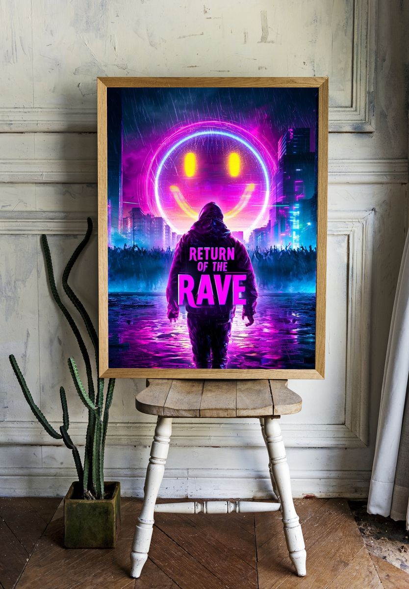 Return of the Rave Typography Print. — room view 1
