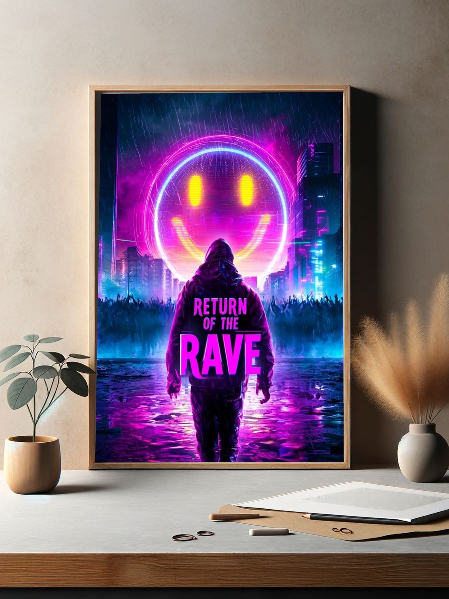 Return of the Rave Typography Print. — room view 2