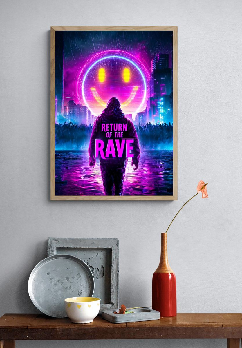 Return of the Rave Typography Print. — room view 3