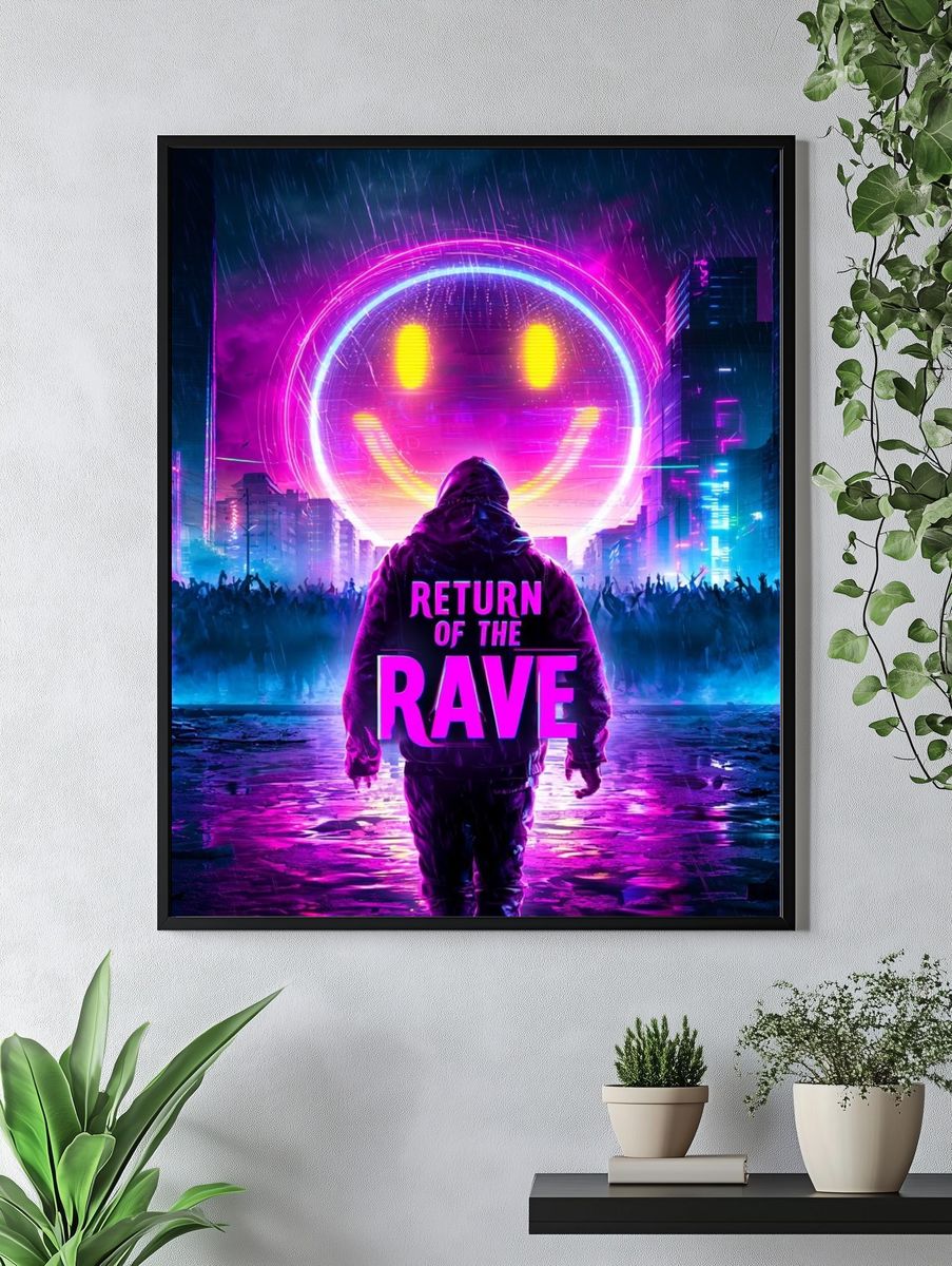 Return of the Rave Typography Print. — room view 4