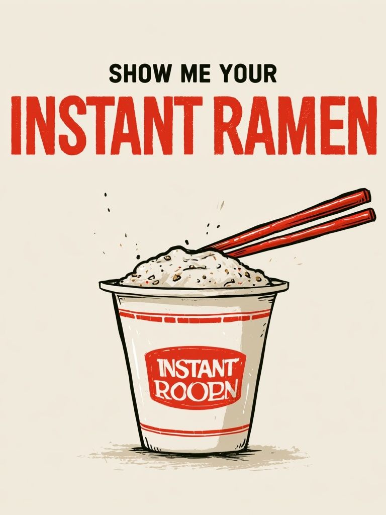 Instant Ramen Typography Poster. poster detail