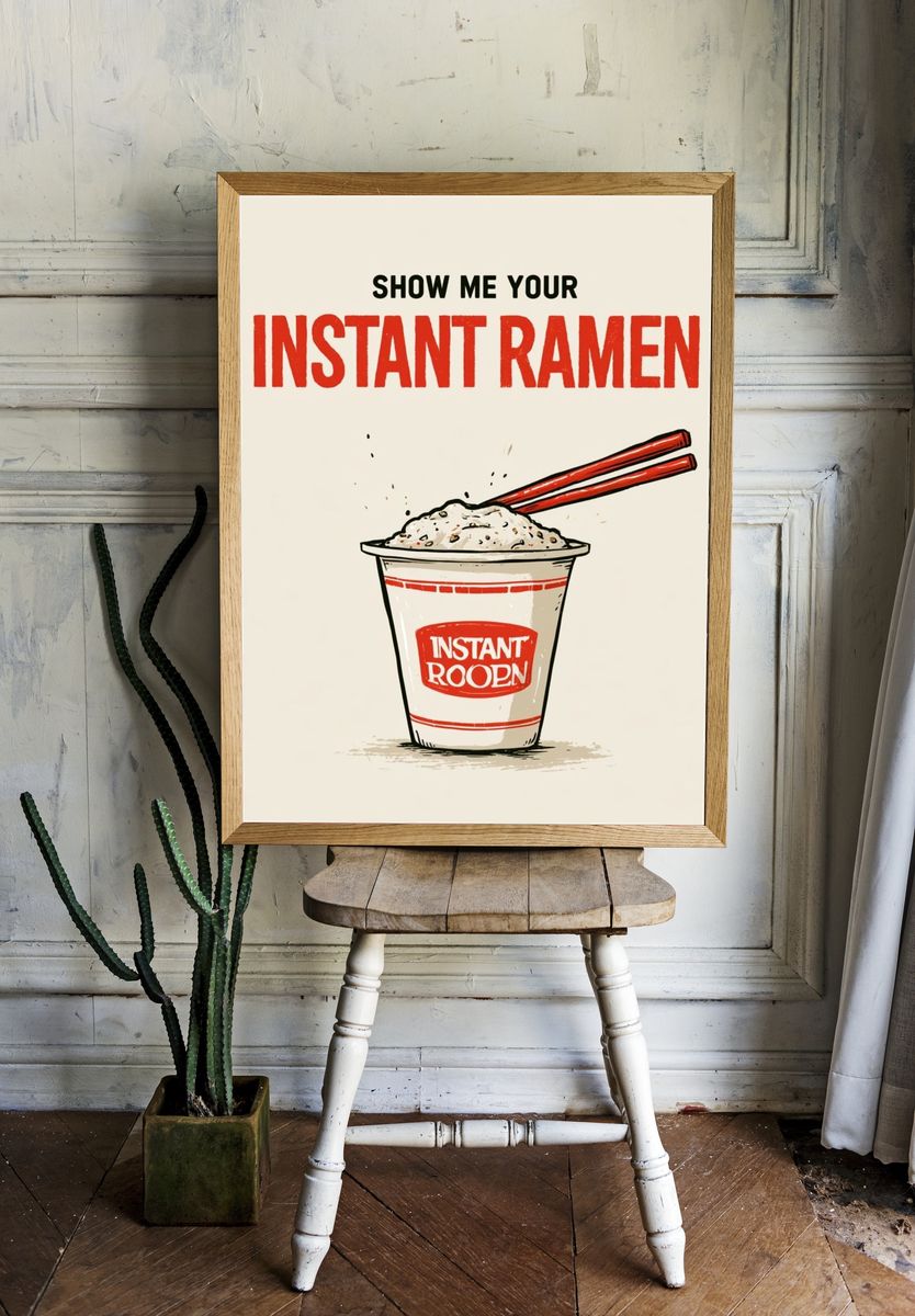 Instant Ramen Typography Poster. — room view 1