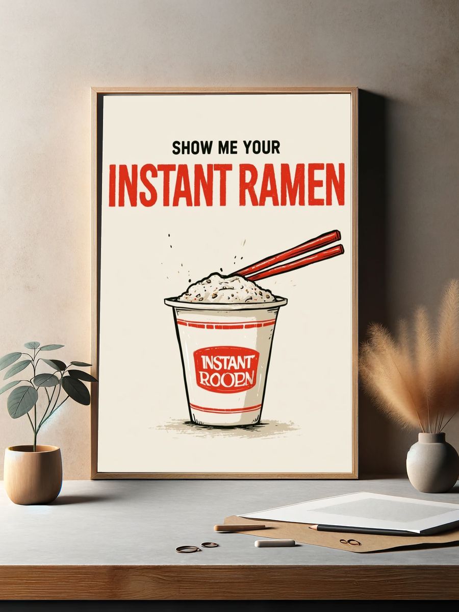 Instant Ramen Typography Poster. — room view 2