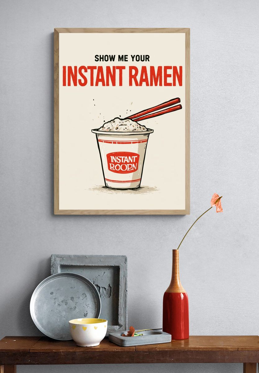 Instant Ramen Typography Poster. — room view 3