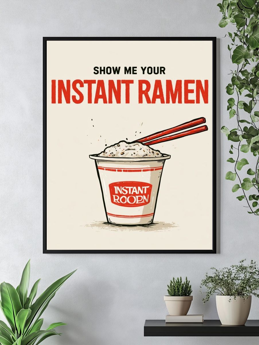 Instant Ramen Typography Poster. — room view 4
