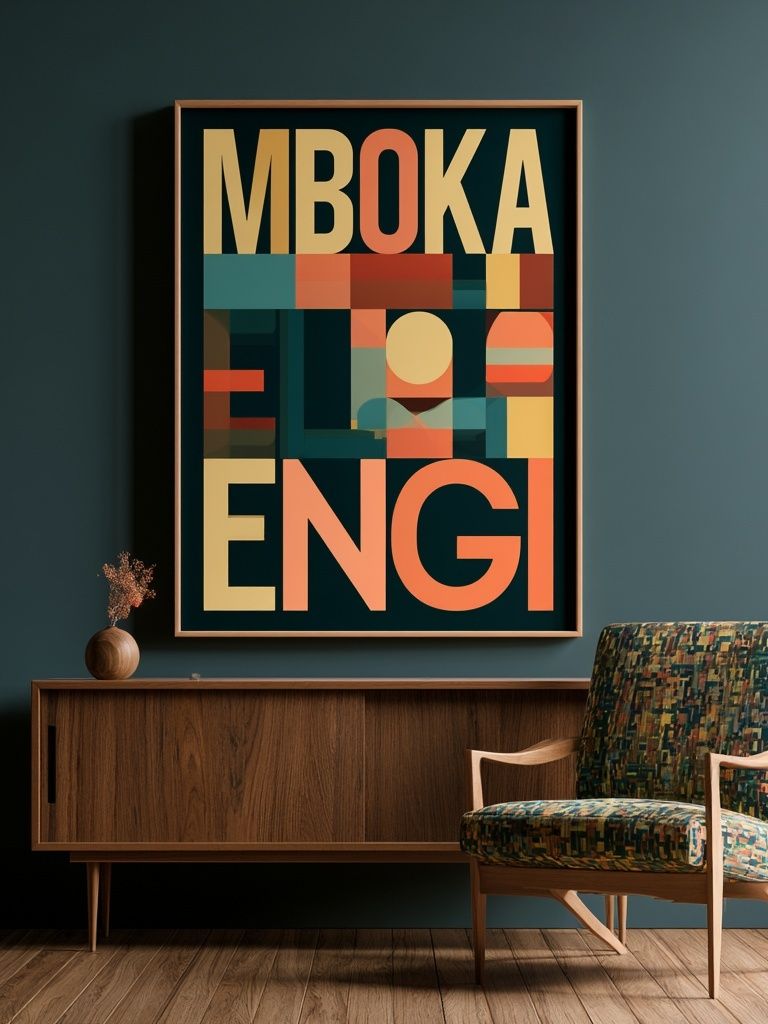 Mboka Geometric Typography Poster. poster detail