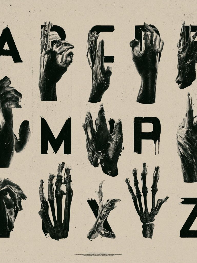 Anatomy Alphabet Typography Poster. poster detail