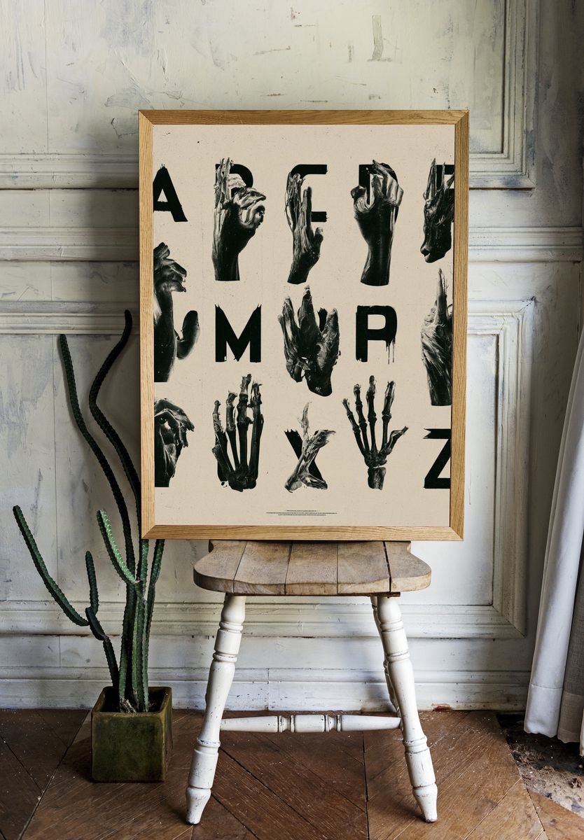 Anatomy Alphabet Typography Poster. — room view 1