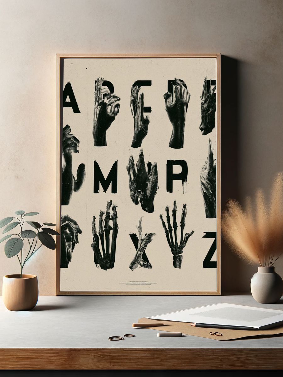 Anatomy Alphabet Typography Poster. — room view 2