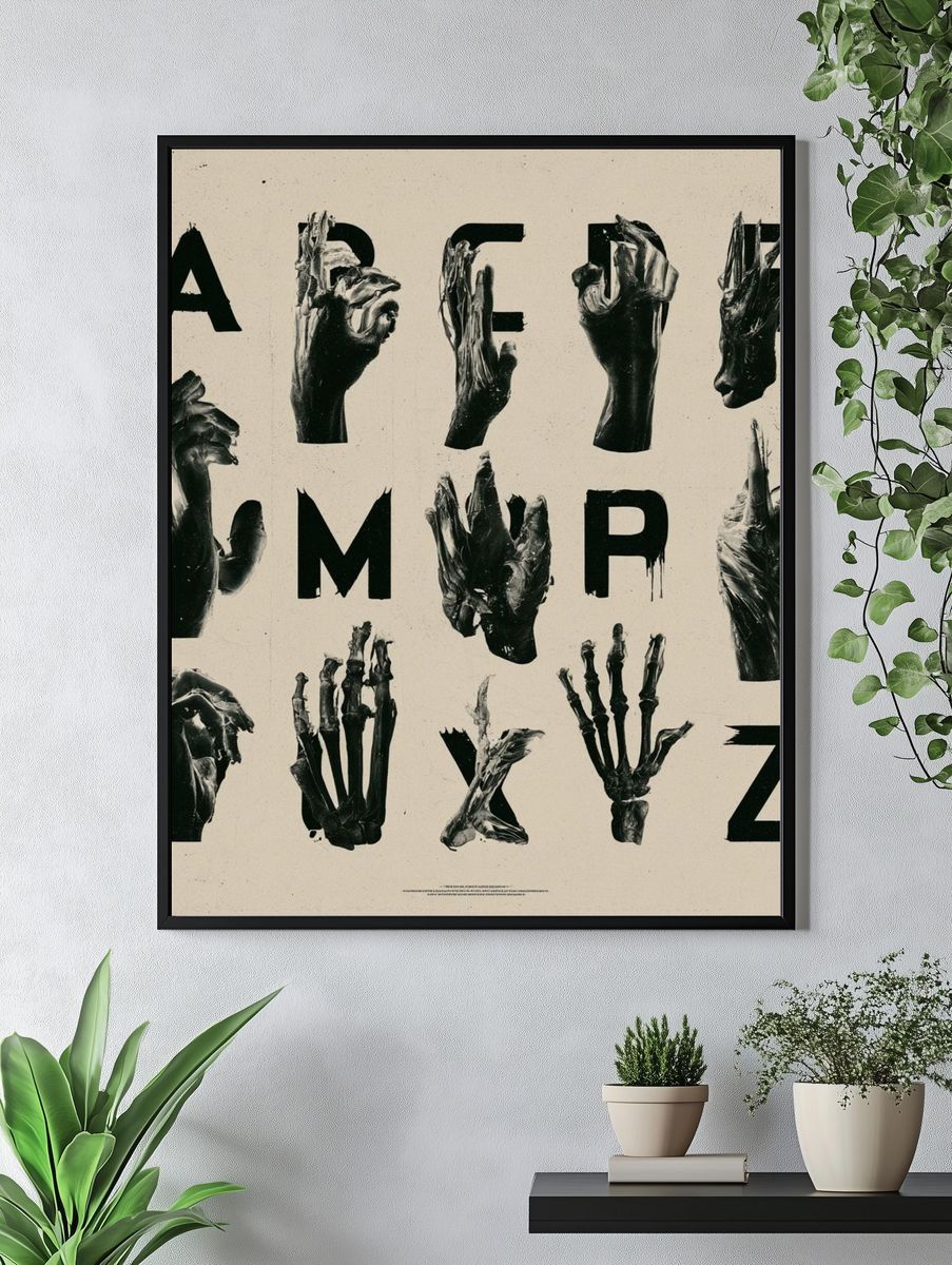 Anatomy Alphabet Typography Poster. — room view 4