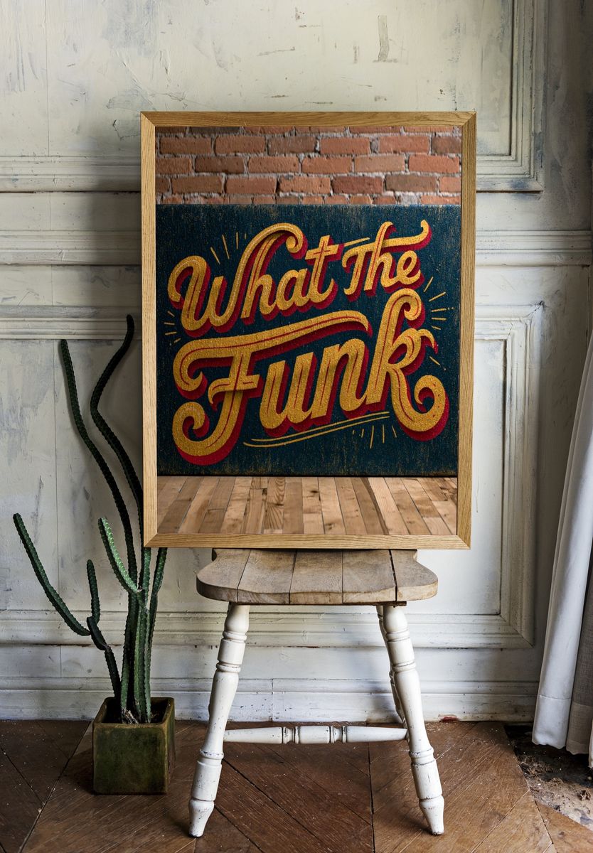 What the Funk Typography Poster. room preview