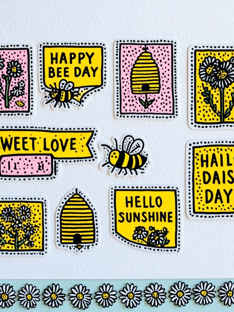 Happy Bee Day Typography Print. poster detail