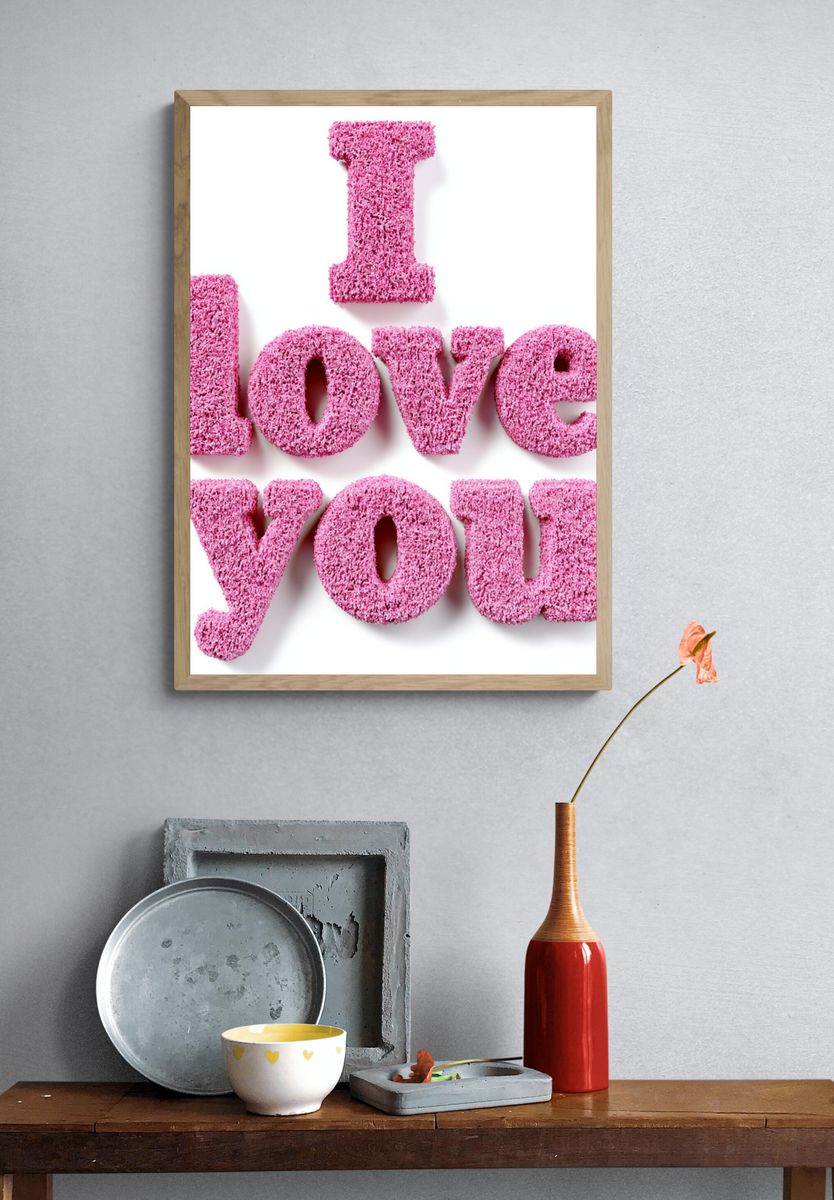 I Love You Typography Poster. — room view 3