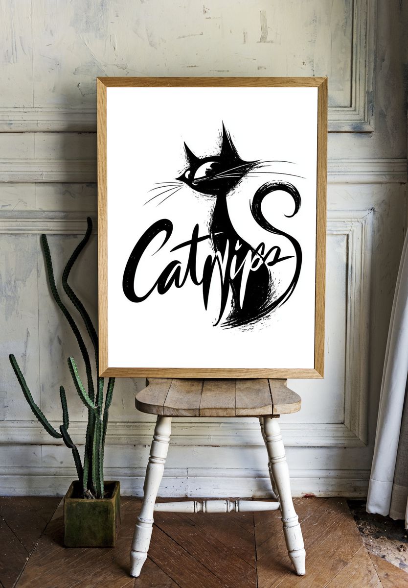 Catnip Typography Poster. — room view 1