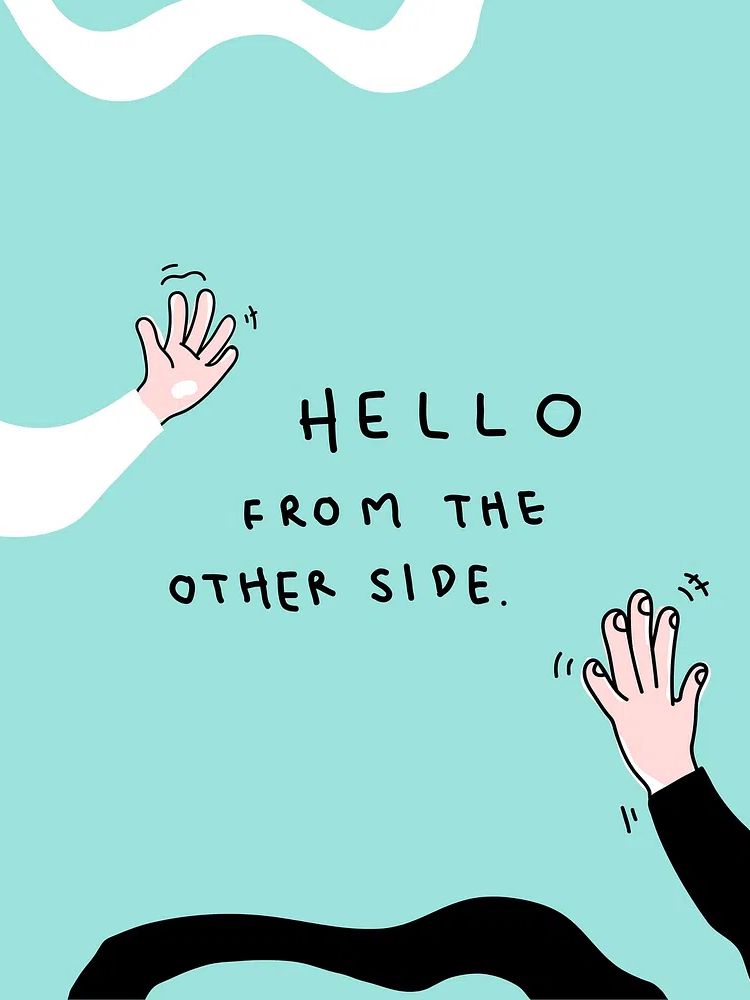 Hello other side social distancing. poster detail