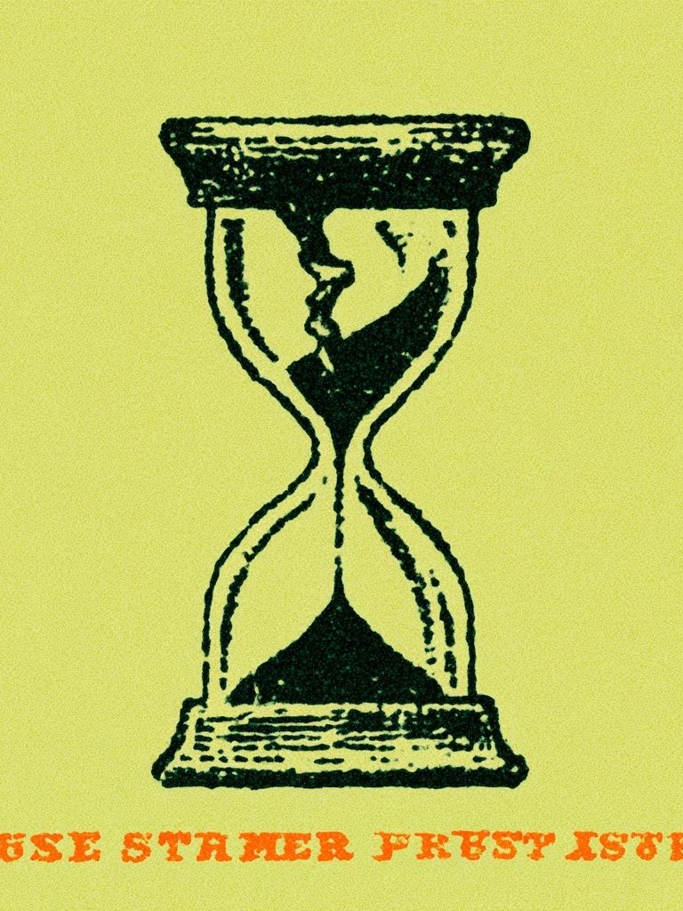 Hourglass Retro Typography Poster. poster — typography art