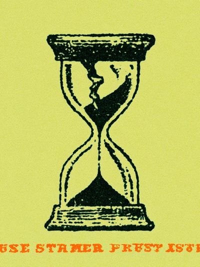 Hourglass Retro Typography Poster.