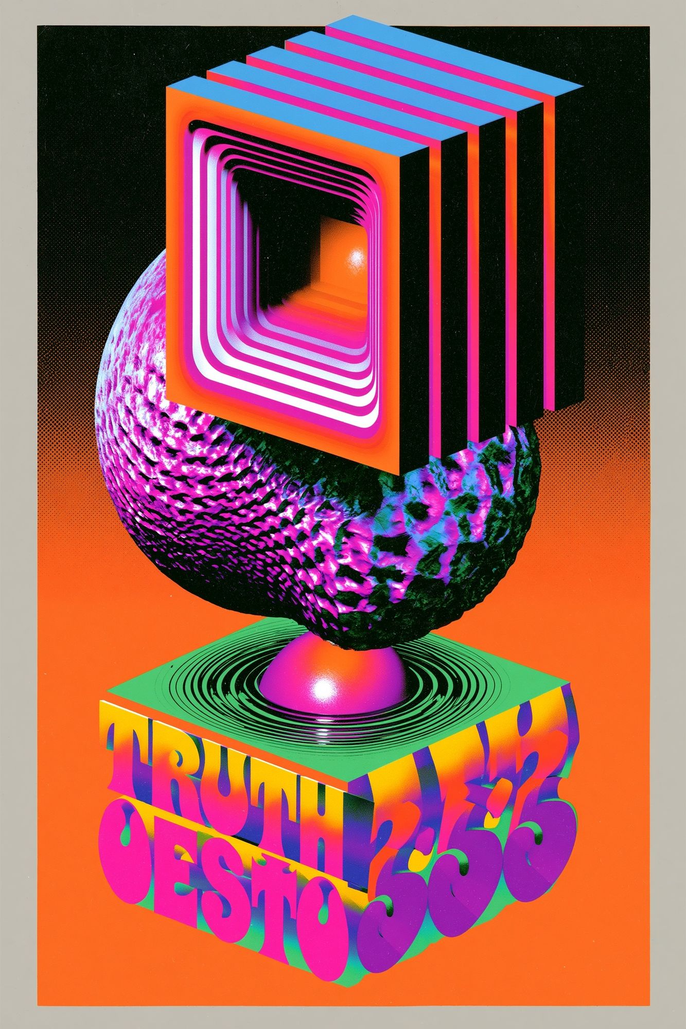 Truth Oestro Neon Typography Poster. poster — typography art
