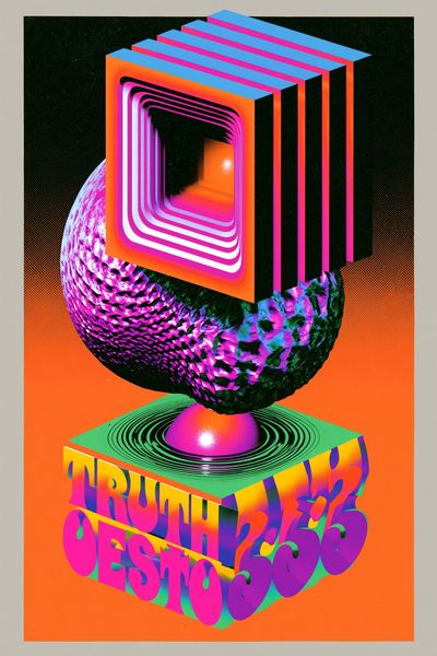 Truth Oestro Neon Typography Poster. poster print