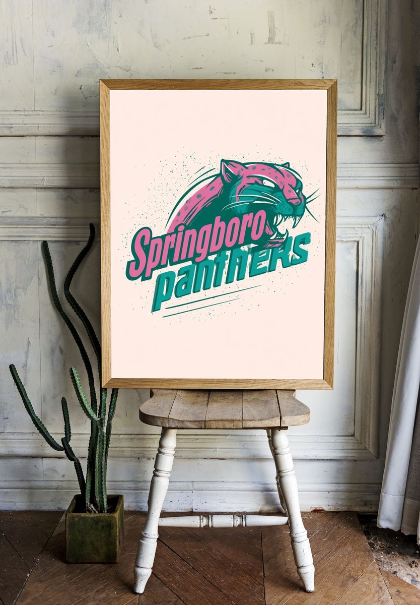 Springboro Panthers Typography Poster. — room view 1