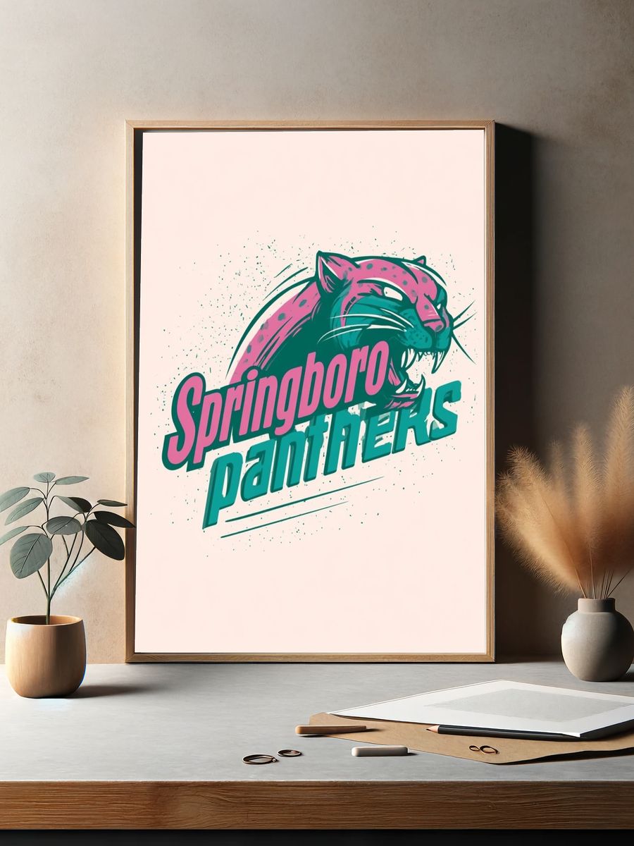 Springboro Panthers Typography Poster. — room view 2