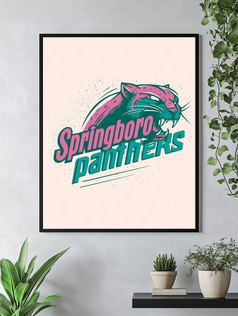 Springboro Panthers Typography Poster. — room view 4