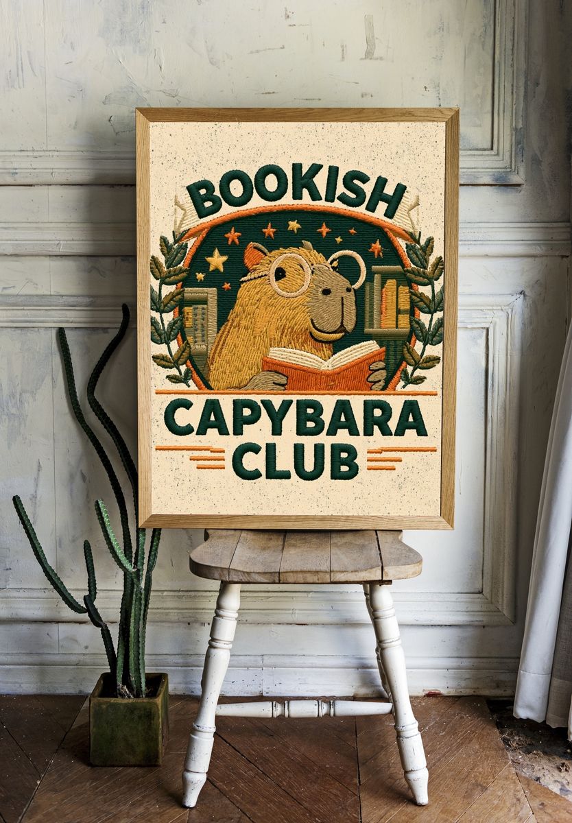 Capybara Club Typography Print. — room view 1