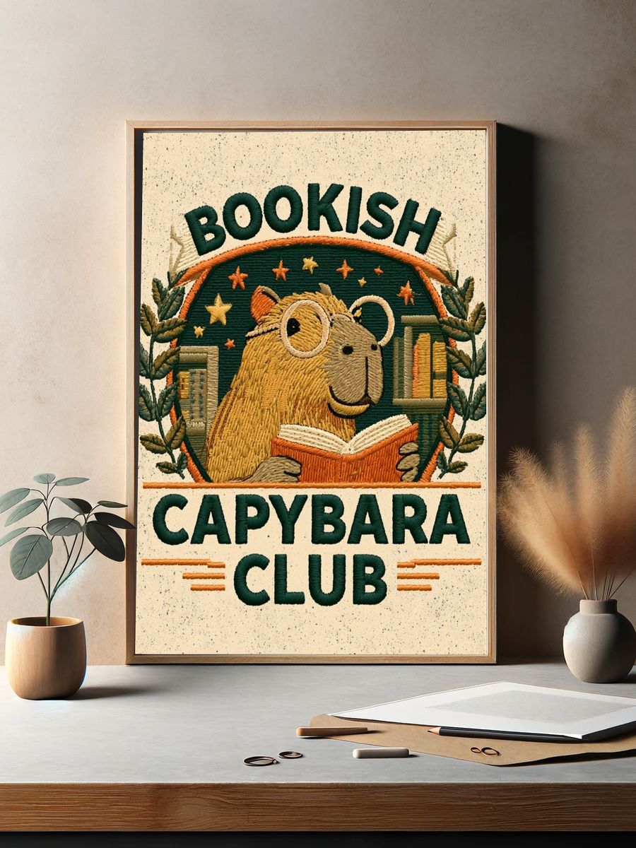 Capybara Club Typography Print. — room view 2