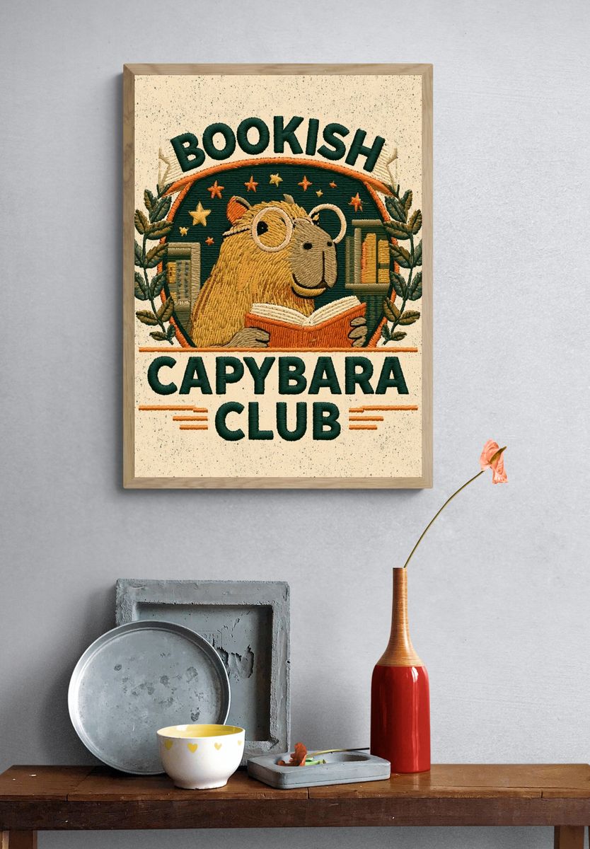 Capybara Club Typography Print. — room view 3