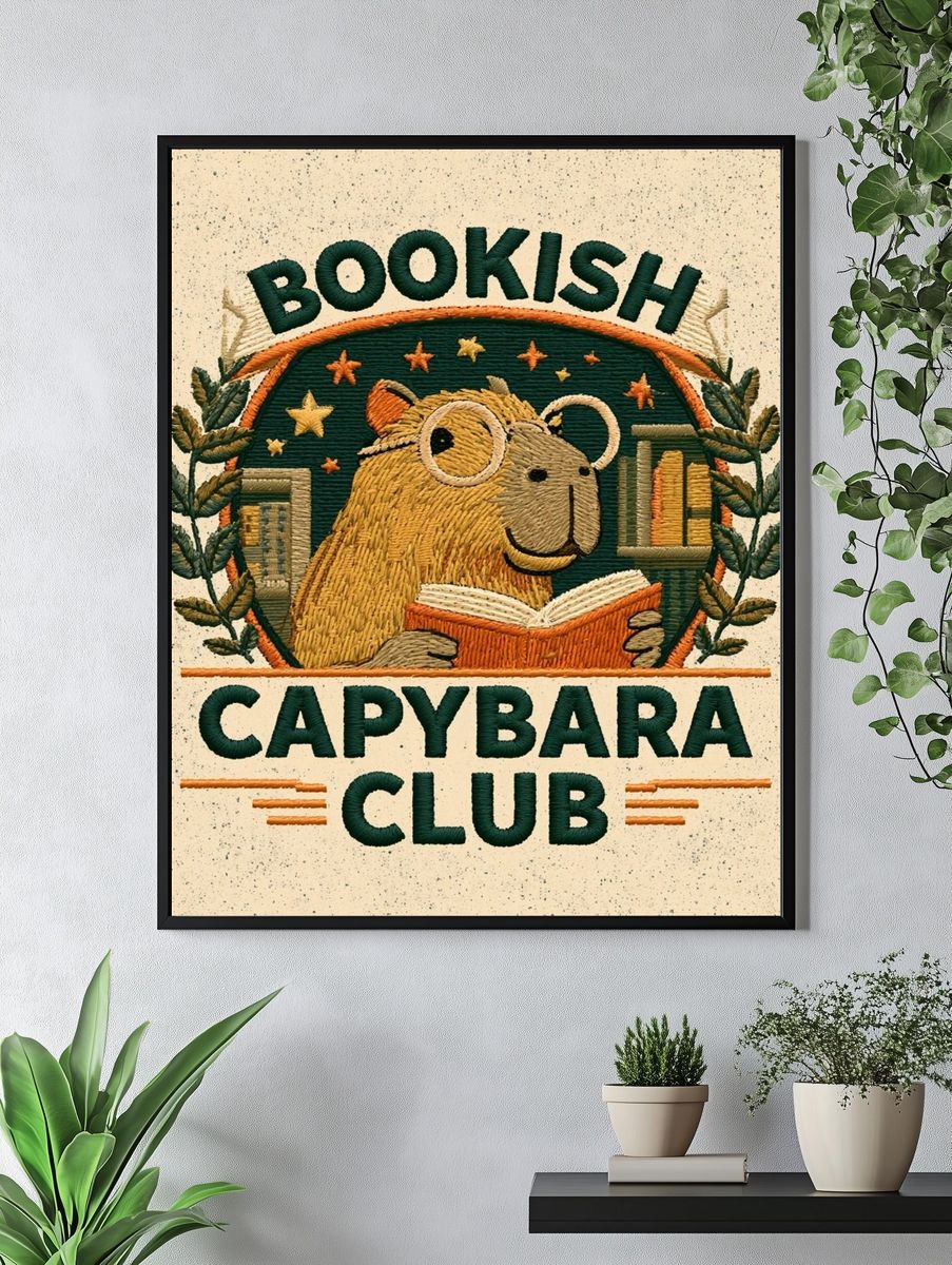Capybara Club Typography Print. — room view 4