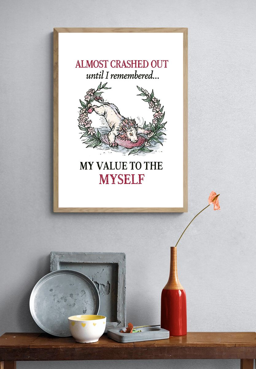 Almost Crashed Out Typography Poster. — room view 3