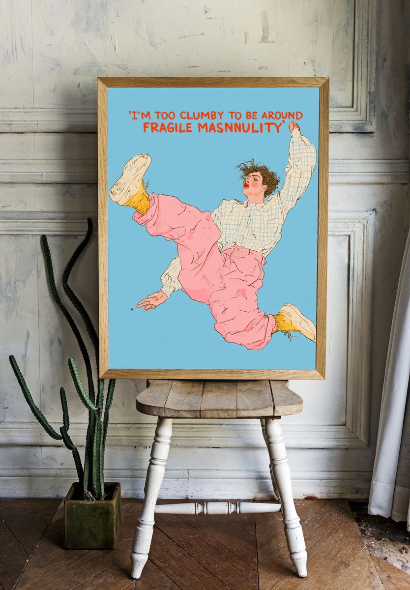Fragile Masculinity Typography Poster. — room view 1