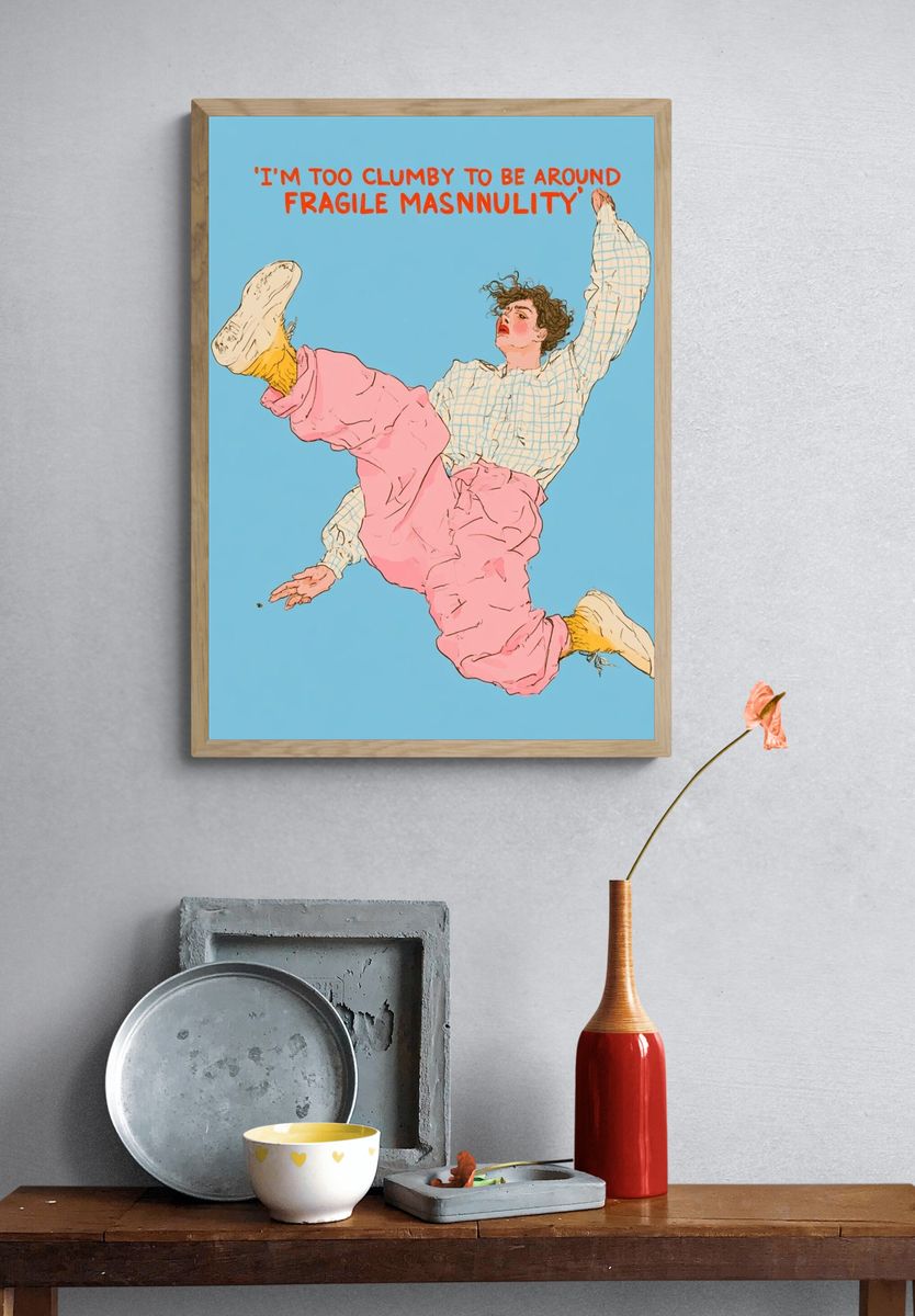 Fragile Masculinity Typography Poster. — room view 3