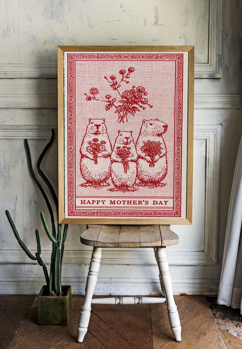 Happy Mother’s Day Bears Typography Print. — room view 1