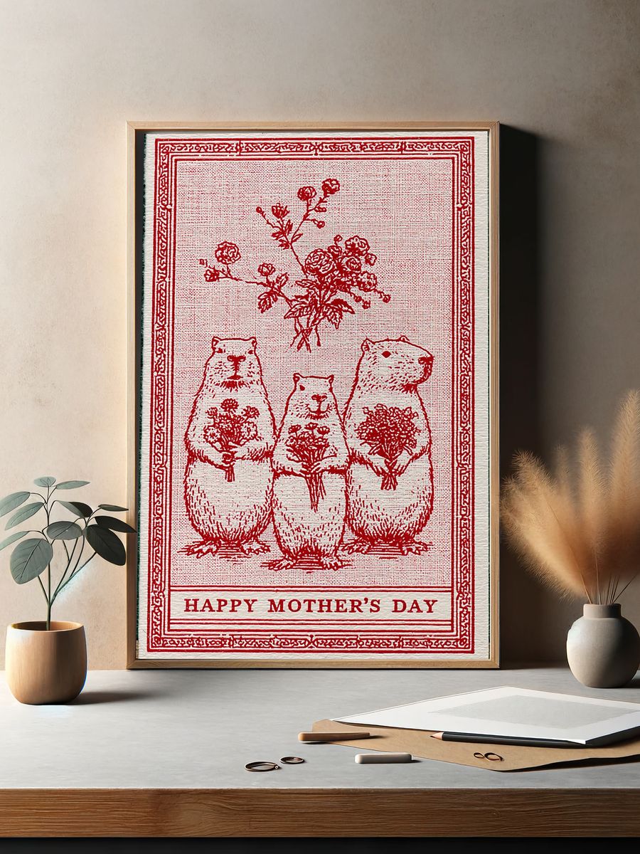 Happy Mother’s Day Bears Typography Print. — room view 2