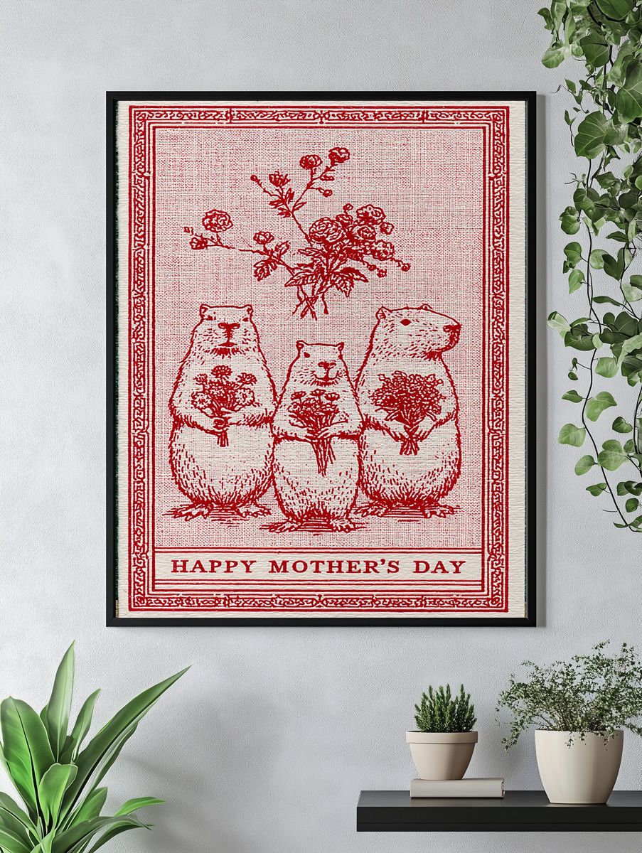 Happy Mother’s Day Bears Typography Print. — room view 4