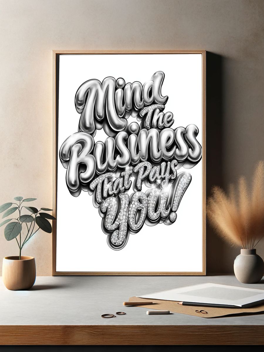Mind The Business Typography Poster. — room view 2