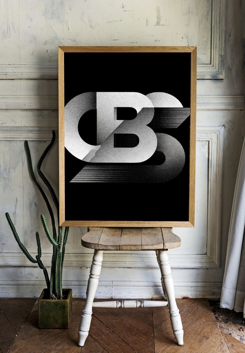CB3 Monochrome Typography Poster. — room view 1