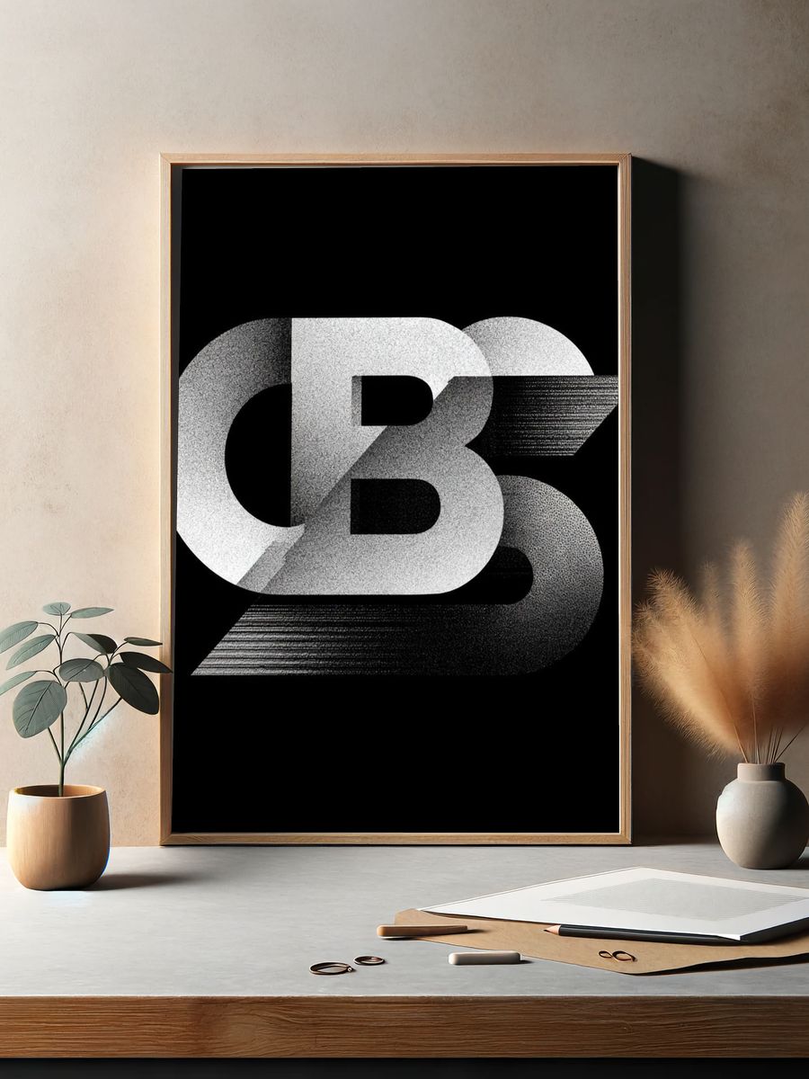 CB3 Monochrome Typography Poster. — room view 2