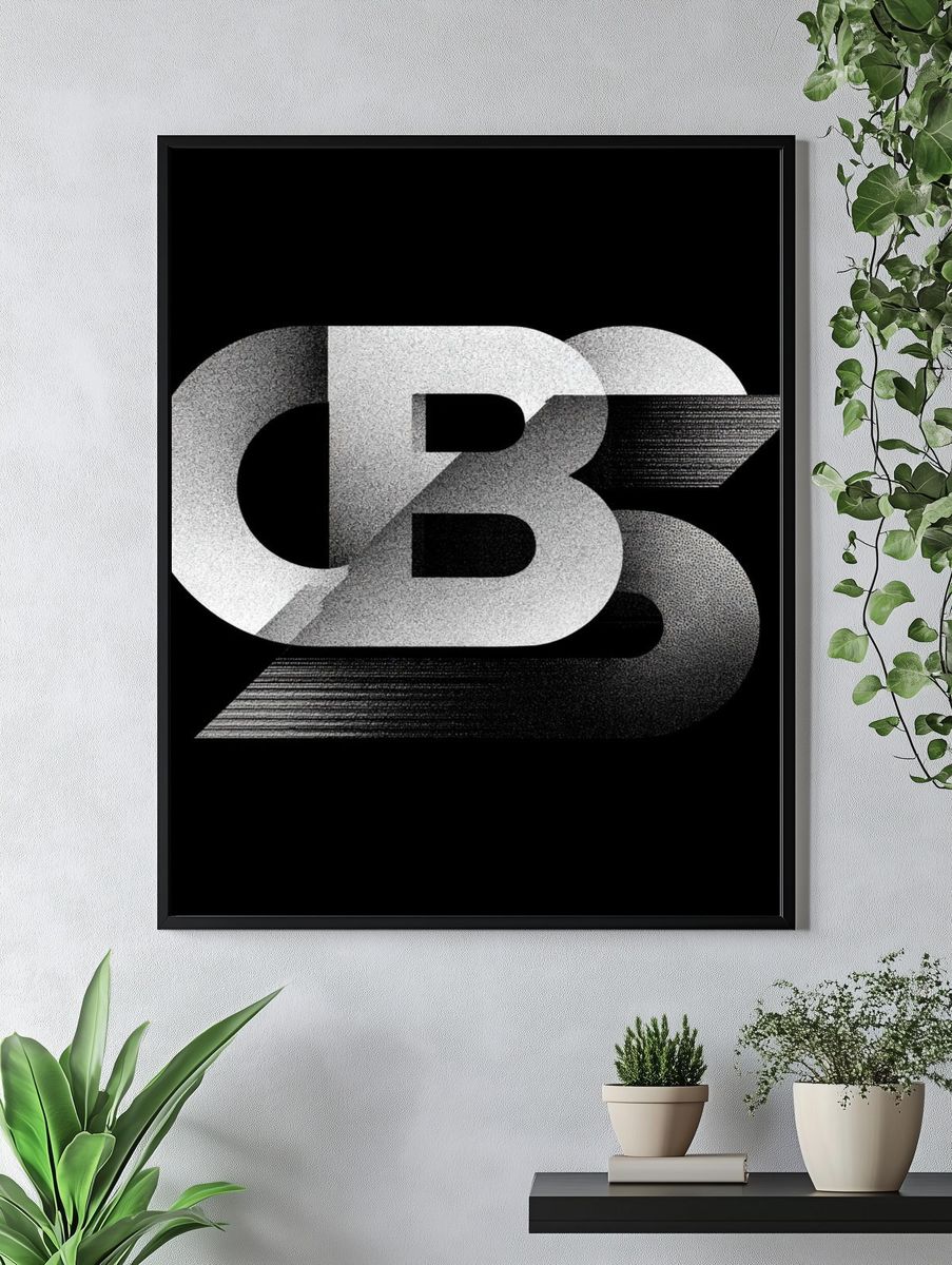 CB3 Monochrome Typography Poster. — room view 4
