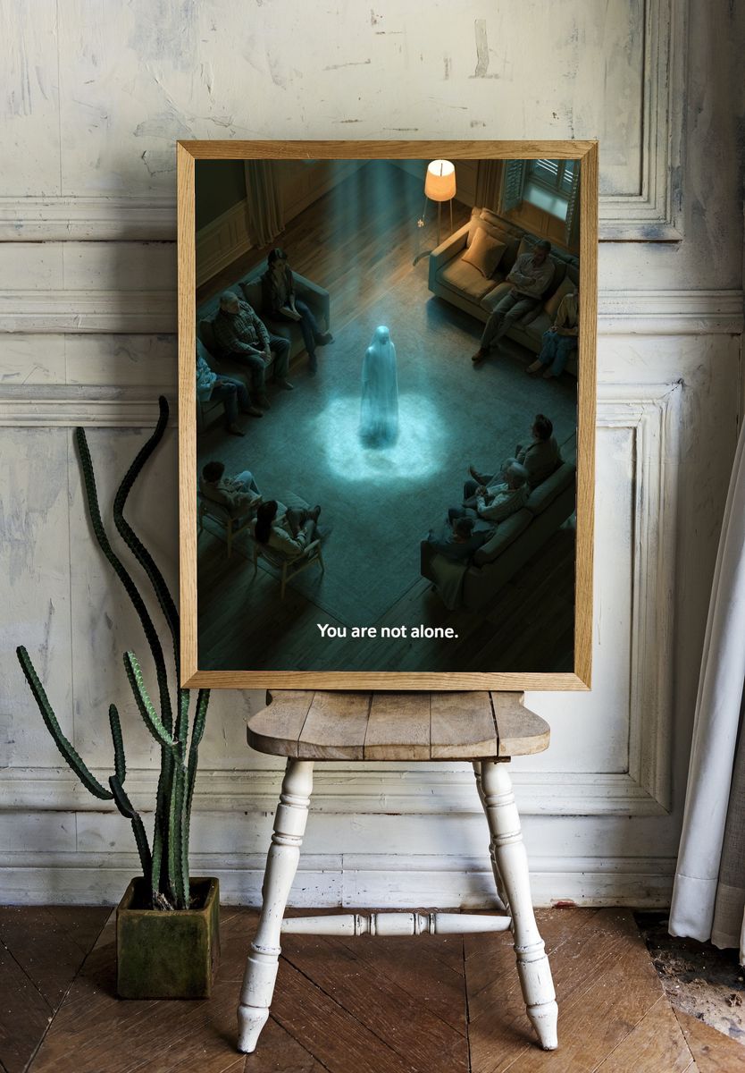 You Are Not Alone Typography Poster. — room view 1