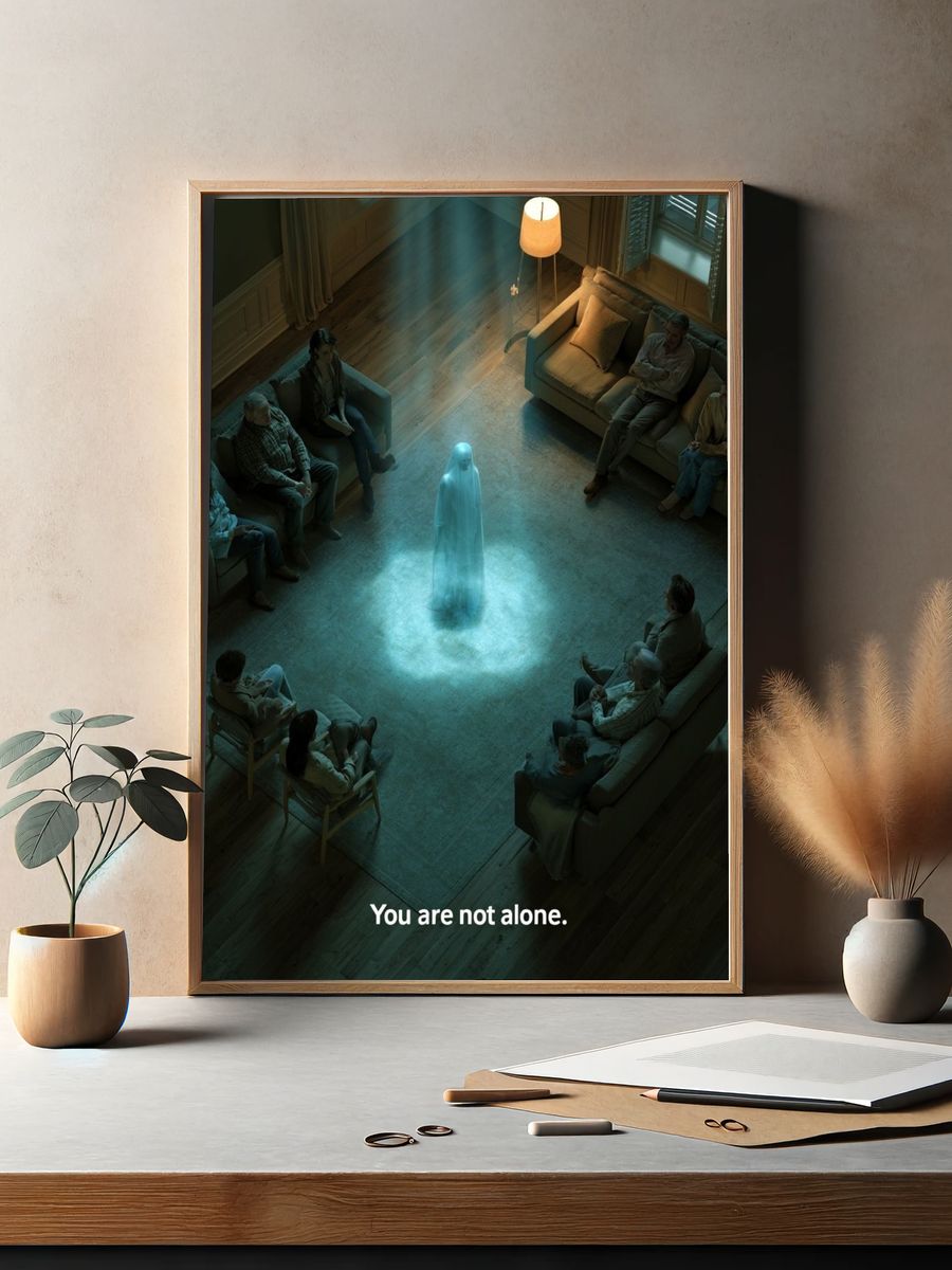 You Are Not Alone Typography Poster. — room view 2