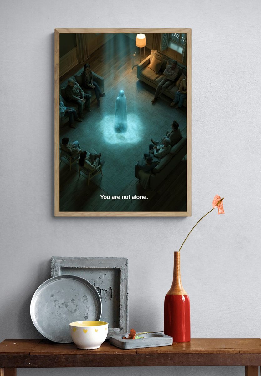 You Are Not Alone Typography Poster. — room view 3