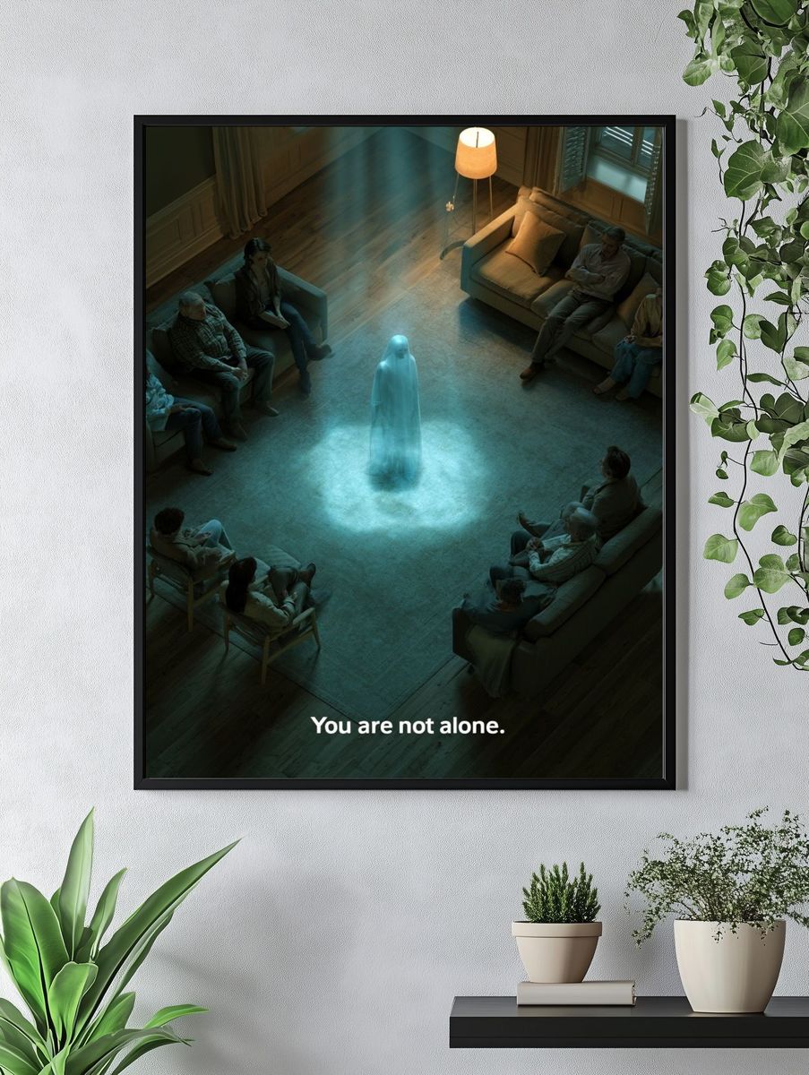 You Are Not Alone Typography Poster. — room view 4