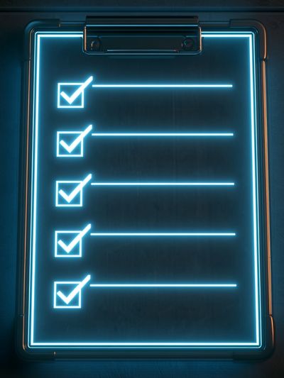 Neon Checklist Typography Poster.