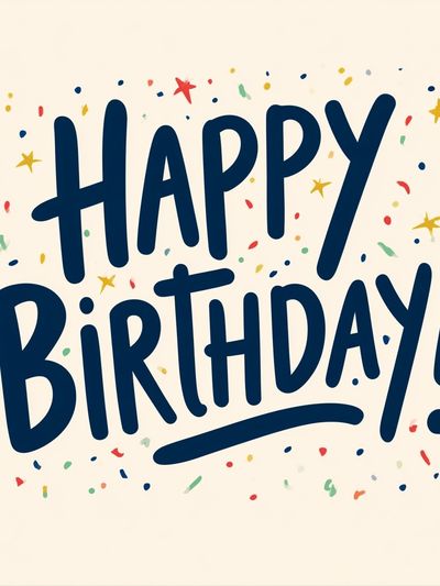Happy Birthday Typography Poster.