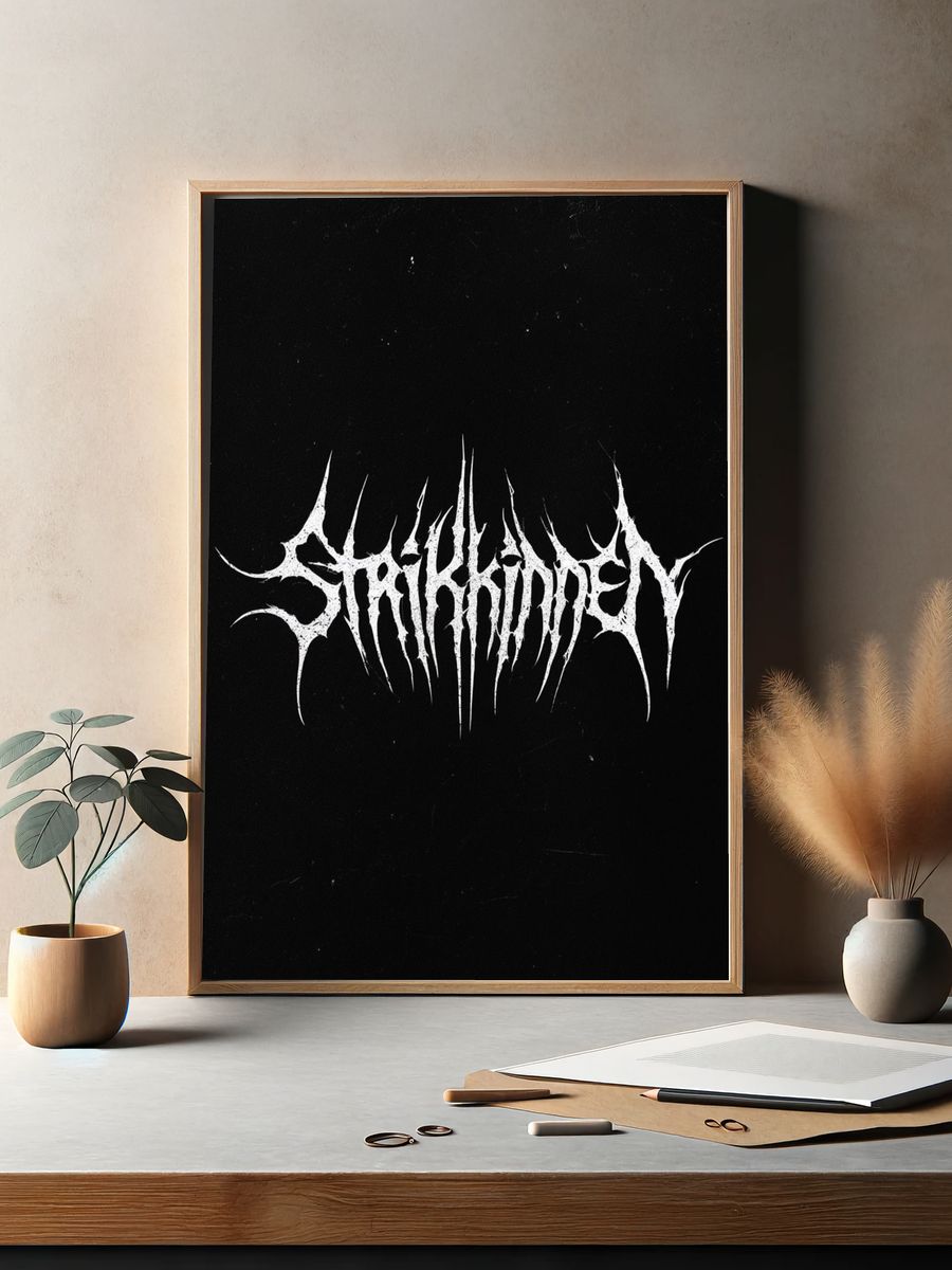 Strakhinney Black Metal Typography Poster. — room view 2