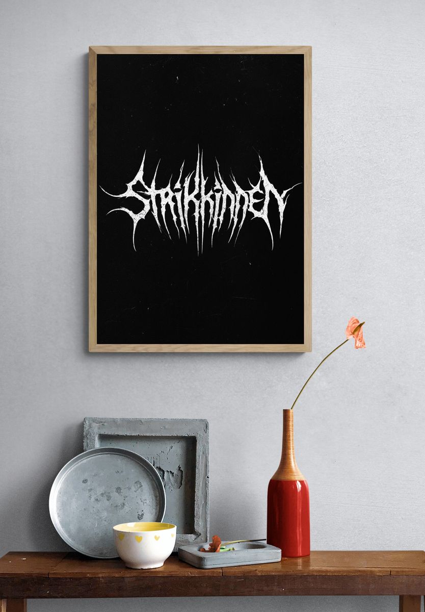 Strakhinney Black Metal Typography Poster. — room view 3