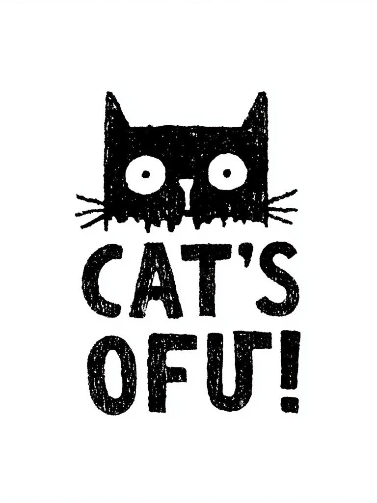 Cat's Out Typography Poster. poster — typography art